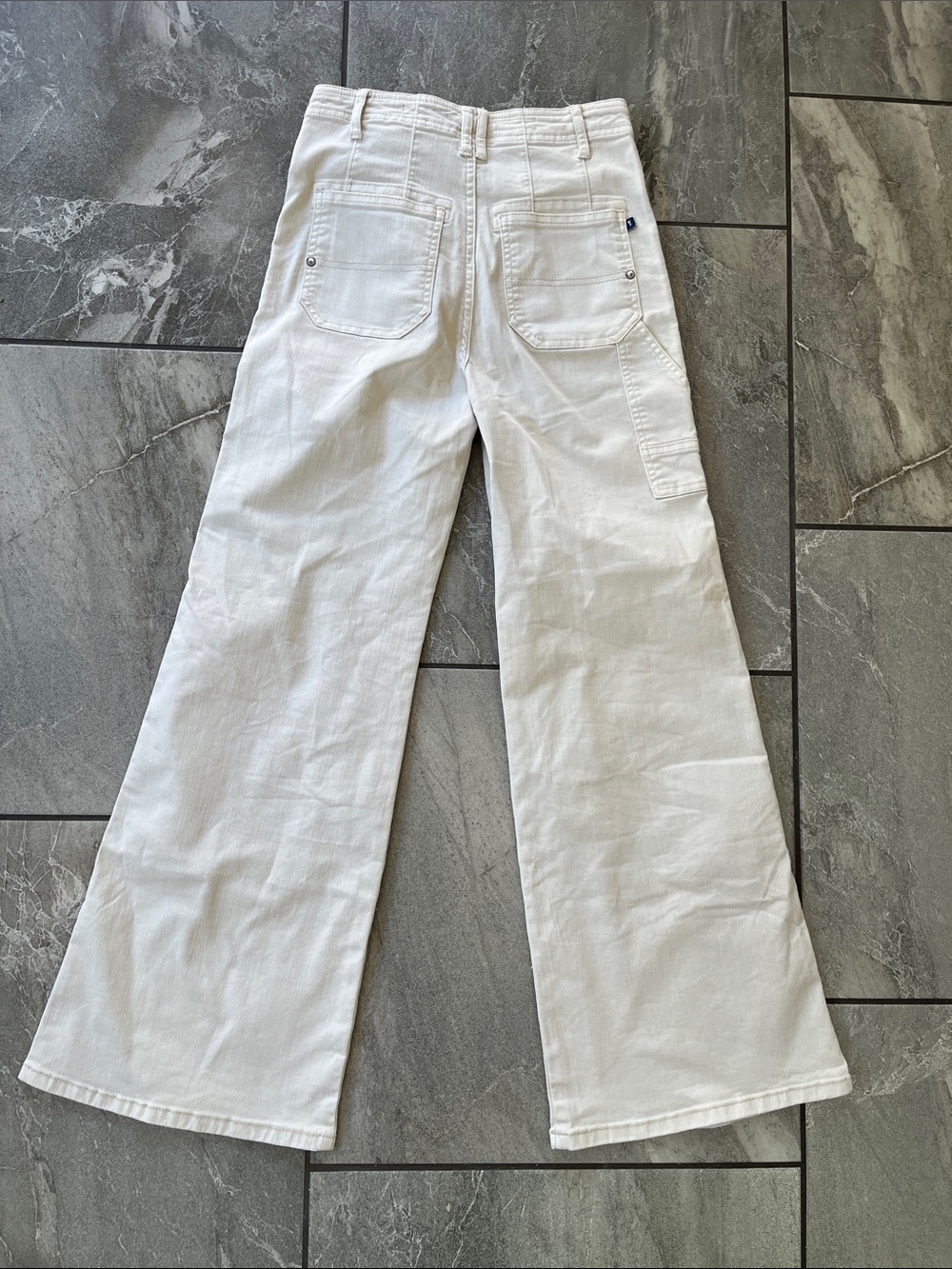 Pilcro The Carpenter Wide Leg Pants Size 25 Khaki Cream - Picture 4 of 13